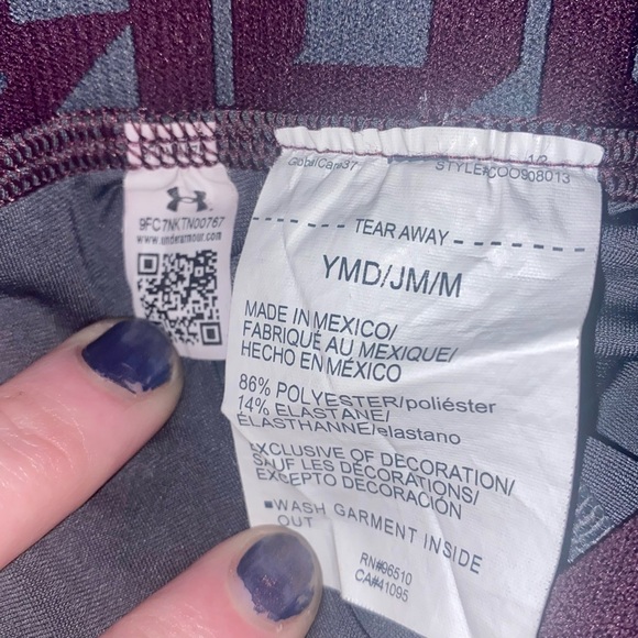 2/$10 Under Armour Boys Youth Size Medium Grey Athletic Leggings - Picture 7 of 7